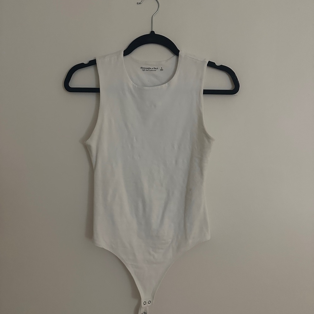 Abercrombie White Sleeveless Bodysuit